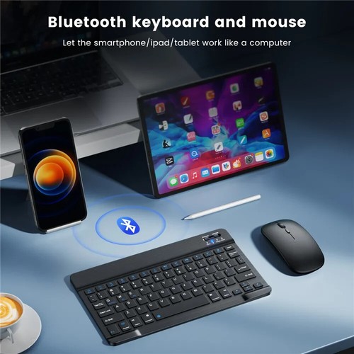 Mini Bluetooth Wireless Keyboard and Mouse Set 10 In Rechargeable English Keypad - Picture 17 of 33