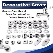 Stainless Steel Faucet Decorative Cover Bathroom Shower Flange Pipe Wall Covers