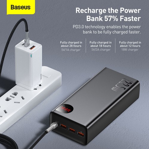 Baseus 40000mAh Powerbank 20W Schnell Ladegeräte Handys Akku Digital Display - Bild 5 von 18