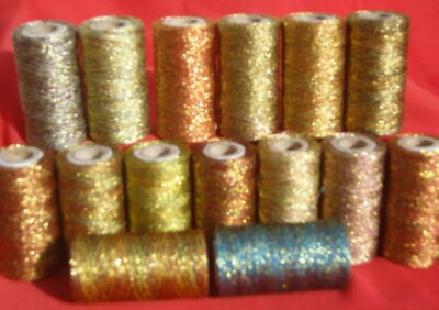 15 Metallic Thread Spools 15 Different colours 400 YARDS EACH
