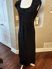 Jones Wear Women's Dress SZ 8 Flared Black Evening Dress Beading New W Tags