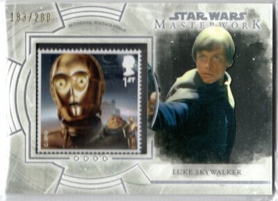 STAR WARS 2018 TOPPS MASTERWORK ROYAL MAIL POSTAGE STAMP S-CS LUKE SKYWR 183/200