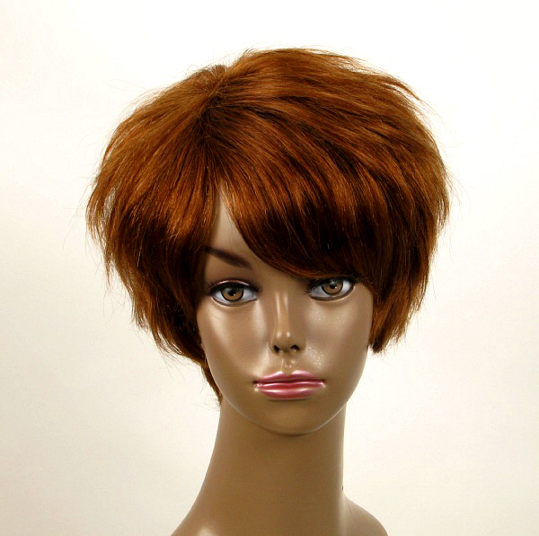 Perruque Afro naturelle WHIT 03/30 volume et reflets châtain cuivré longue durée