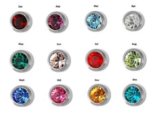 Birthstone Option Mini Surgical Stainless Steel Ear Piercing RD2.0 Stud Earrings