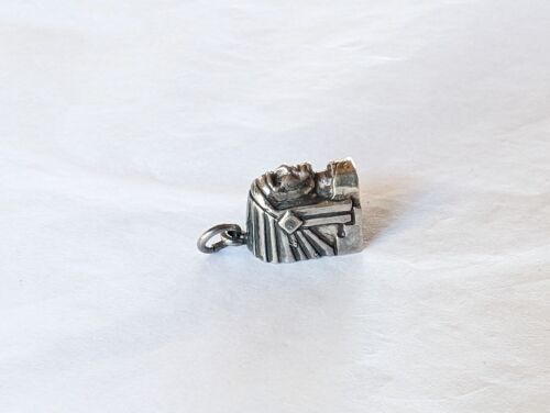 Vintage Sterlingsilber Indianerhäuptling 3D Kopfschmuck Anhänger - Bild 3 von 6