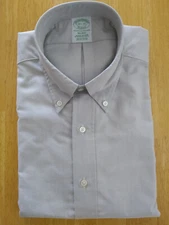 NWOT Brooks Brothers Gray Supima Oxford Button Down 15.5-33 Milano Fit MSRP $140