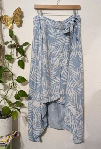 Soft Surroundings Blue Floral Asymmetrical Maxi Wrap Skirt - Picture 1 of 6