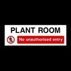 Plant Room 300x100mm Plastic Sign OR Sticker (PAR18)