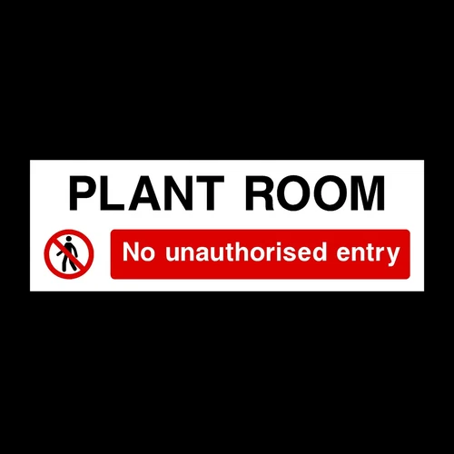Plant Room 300x100mm Plastic Sign OR Sticker (PAR18)