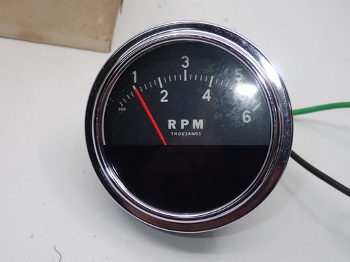 Vintage Autometer 6,000 RPM Tachometer Model 6L Chrome Bezel New In Box Day Two - Picture 9 of 14