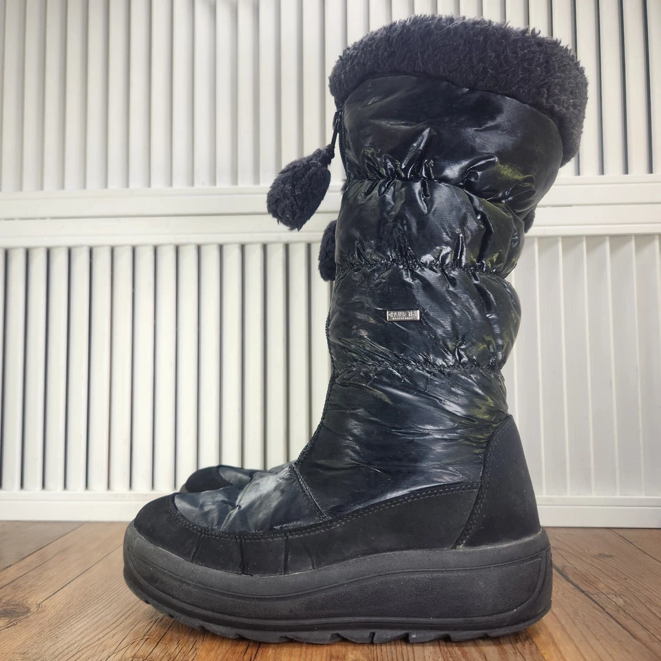 Pajar Toboggan 2.0 Mujer Talla 7.5 Negro Alto Borde de Piel Invierno Moda Botas Puffer Foto 3 de 4