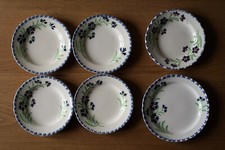 Lot 6 dinettes ancienne faience blanche fleur bleuet HBCM Choisy Creil Montereau