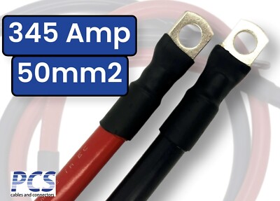 345 Amp 50mm² Batterie Stromkabel Starter Erde Auto KFZ Anschluss Sonderanfertigung 