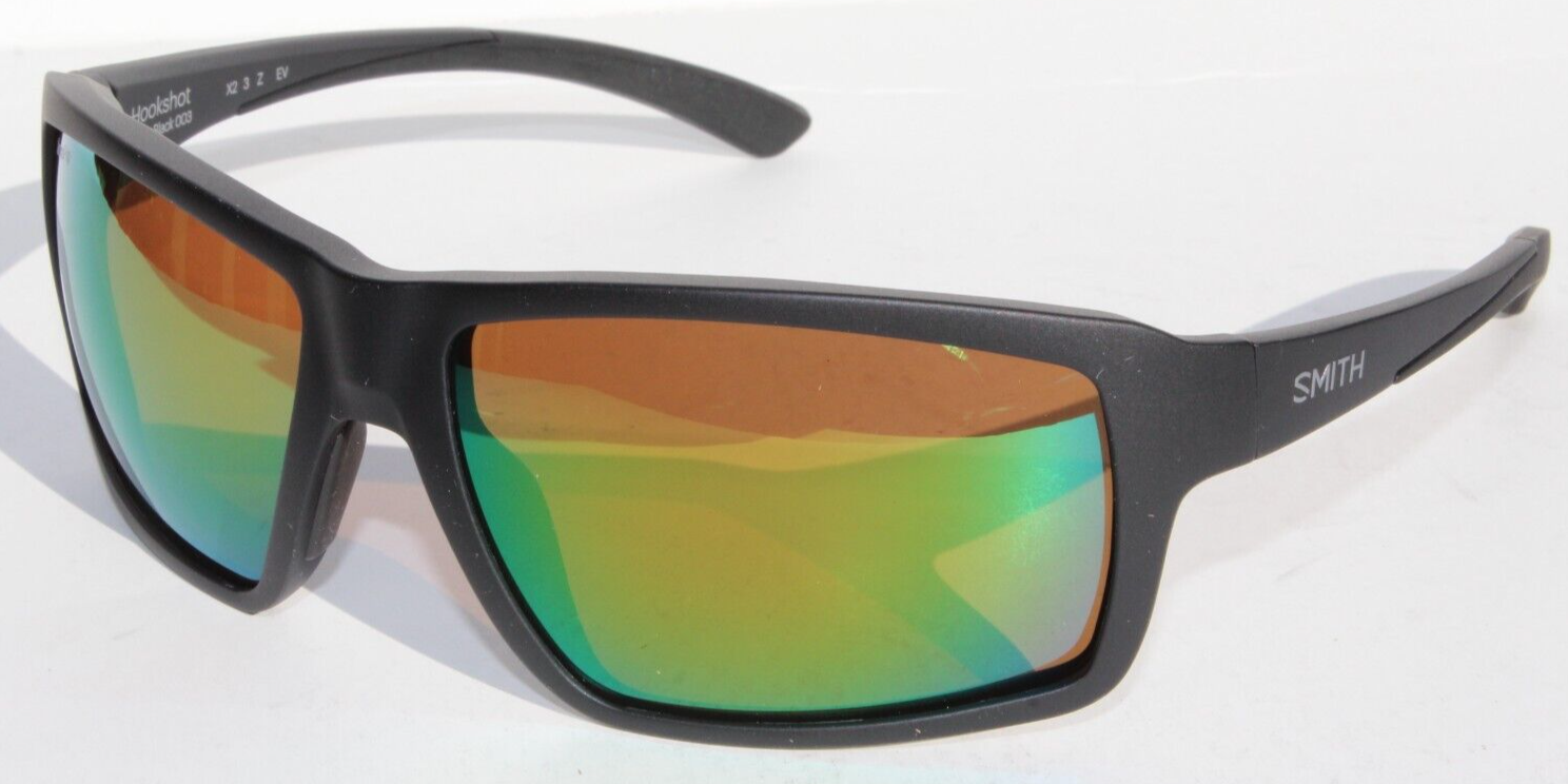 SMITH OPTICS Hookshot POLARIZED Sunglasses Matte Black/Green Mirror ChromaPop eBay