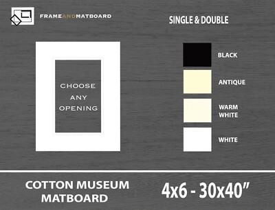 Cotton Photo Mat- Custom Opening, Museum Grade, Highest Quality, Up To 30x40