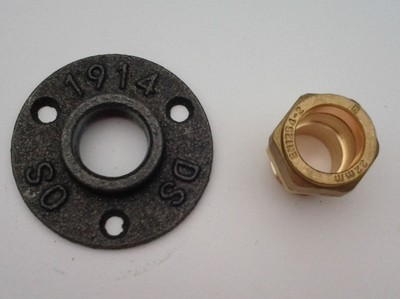 One Pair Steampunk Urban Shelf Brackets 3 4 Wall Flange X 22mm