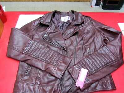 Xhilaration Burgundy Faux Leather Jacket M