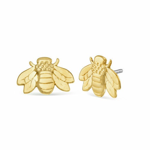14k Solid Yellow Solid Gold Buzzing Bee Threadless Stud, Body Jewelry, Piercing - 第 1/1 張圖片