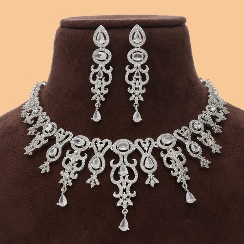 Elegant Cz Braut Halskette und Ohrringe Im Set Mehrere Farben für Damen - Bild 5 von 110