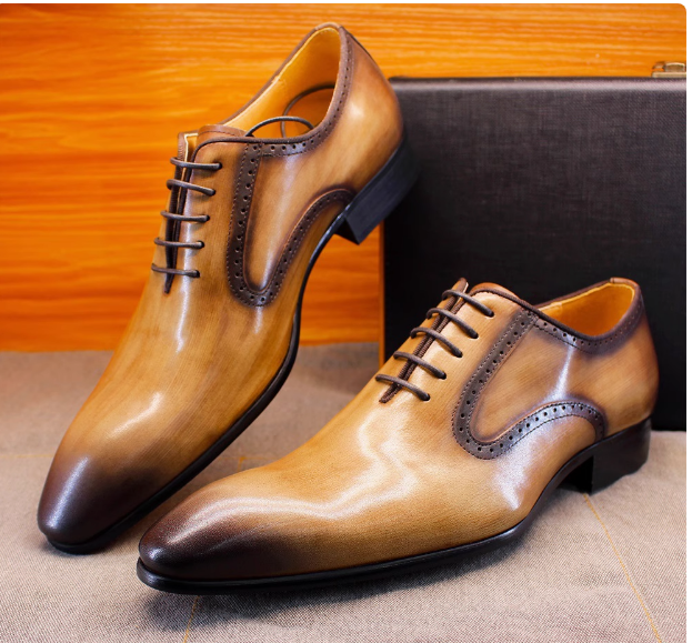 SAOLA Scarpe Oxford da uomo di lusso classiche stringate a punta scarpe formali business in pelle