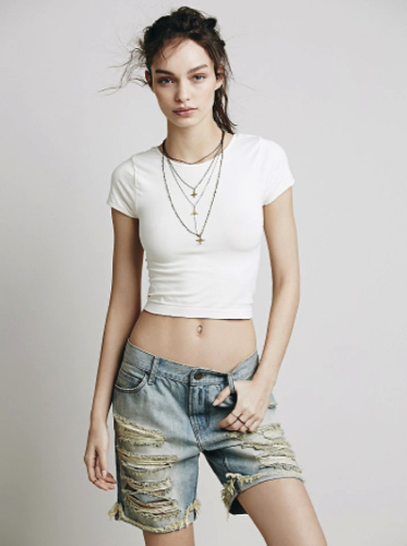 Free People Intimately Seamless Cap Sleeve Cami Crop Top in Ivory $30|FF-087 - Picture 1 of 6