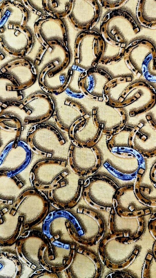 "Rawhide" Horseshoes 100% Cotton Fabric, 4 Yds. Western Rodeo Cowboy - Image 3 of 3