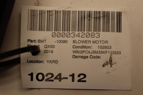 2019-2023 INFINITI QX50 HVAC A/C HEATER CONDITIONER BLOWER MOTOR FAN OEM - Picture 7 of 7