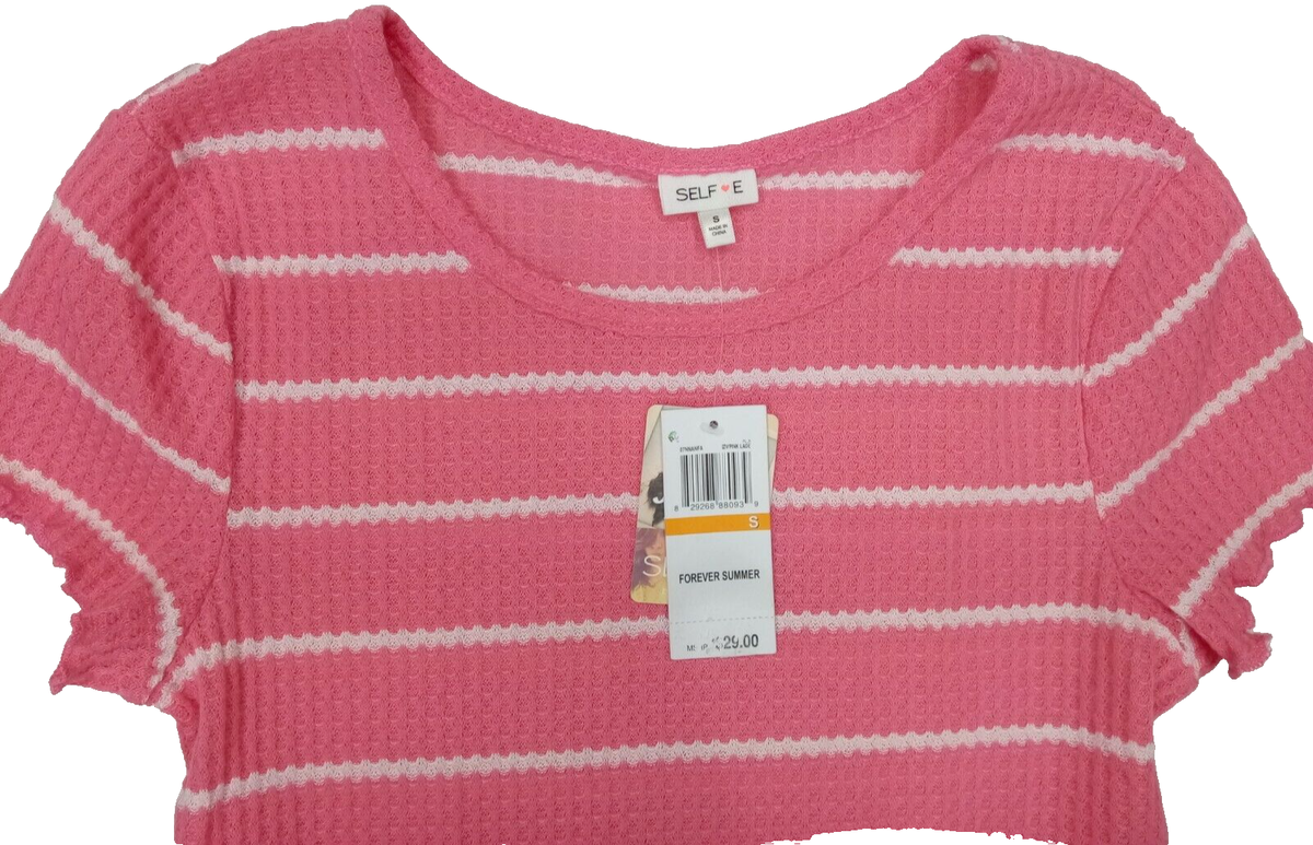 Women's Size Small Self E by Self Esteem Pink & White Stiped