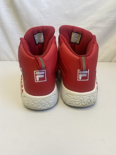 Zapatillas de baloncesto Fila MB 1BM01742-611 de cuero rojo para hombre talla 12” - Imagen 4 de 8