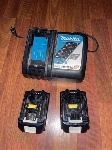 2 Makita BL 1820B 18V Lithium-Ion & DC18RC Charger Works