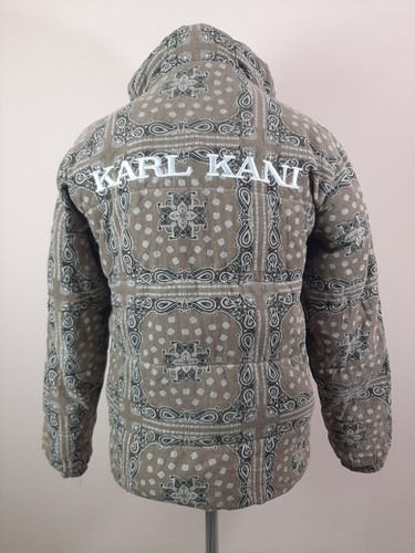 Karl Kani Paisley Jacket Men's Size XS Corduroy Brown Cotton Puffer Coat Floral - Picture 8 of 18