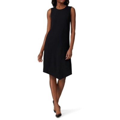 Victor Alfaro Collective Sleeveless Crew Neck Shift Knee Length Dress Black XS
