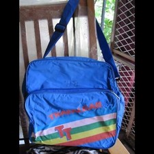 Trafalgar Vintage Blue Rainbow Tote Bag Over Shoulder Carrying Strap Pride