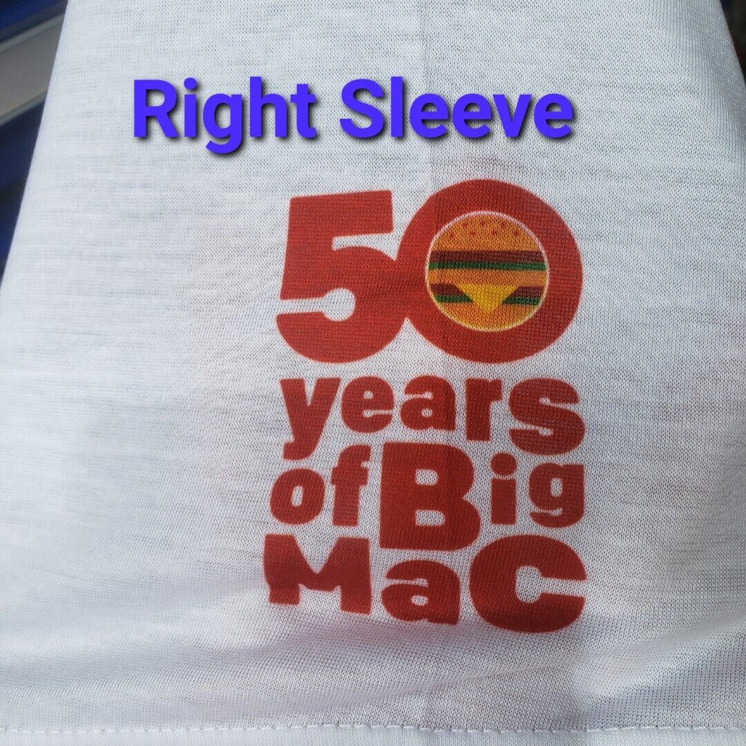 Onderzoek Inspireren verachten McDonalds logo T Shirt authentic fast food burger big mac 50 anniversary Tee | eBay Onderzoek Inspireren verachten McDonalds logo T Shirt authentic fast food burger big mac 50 anniversary Tee | eBay