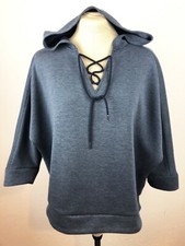 Avia Women s Pullover Shirt XL Light Jacket Hooded Blue 3/4 Dolman Sleeve Cozy