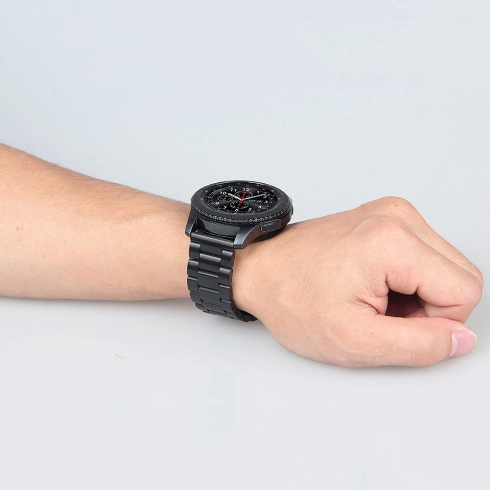 Correa de acero inoxidable de liberación rápida clásica y para Samsung Gear S3 Frontier Foto 4 de 4