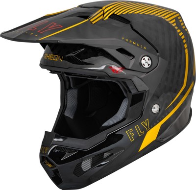 Fly Racing Formula Carbon Tracer Youth MX Offroad Helmet Gold/Black LG