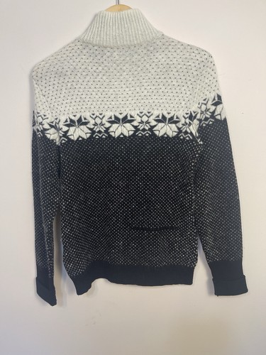 Rossignol Sweater 1/4 Zip Mohair Blend Black White XL Women Nordic Stretch Ski - 第 4/13 張圖片