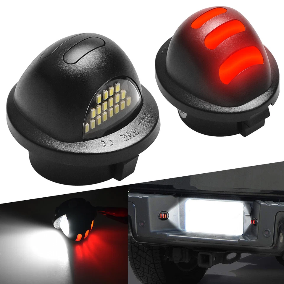 2 luces LED de etiqueta de matrícula para Ford Ranger 1983-2011 blancas con OLED rojo Foto 3 de 4