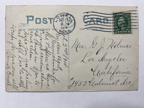 Scene Near Lubec Maine Antique Postcard 1914 Posted Lowell Massachusetts - Picture 2 of 2