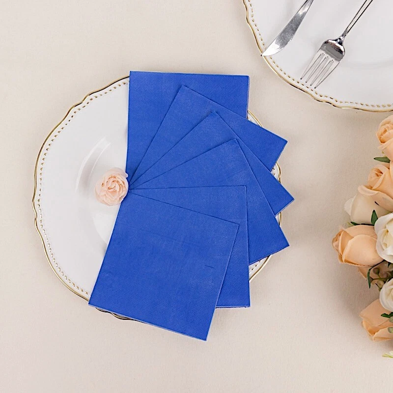 ROYAL BLUE 50 Soft 2 Ply Disposable Dinner Cocktail Paper NAPKINS Party - Image 4 of 4