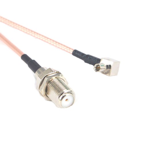 F Female Jack to TS9 Male Right Angle Plug Pigtail Cable Extension Cord 15CM - Picture 2 of 2