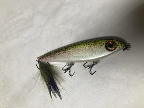 Lunker Punker Style Handmade Wood Topwater, Rainbow Trout Color, 6”in. 1.6oz.💥 - Picture 2 of 8