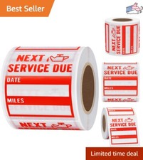 200pcs Clear Oil Change Reminder Stickers - 2x2 Inches - Writable Date  Mileage