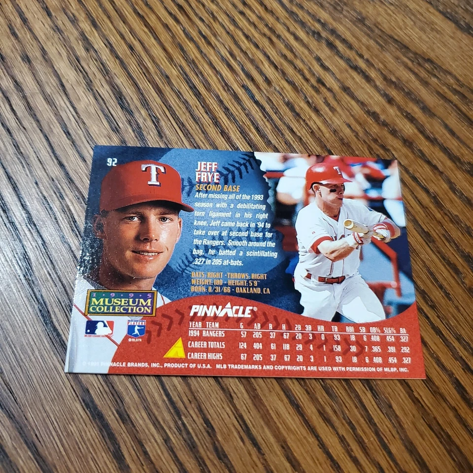 1995 Gold Foil Holo Pinnacle Jeff Frye #92 - Image 2 of 2