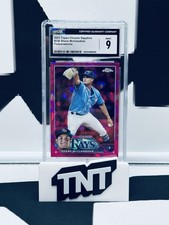 Shane McClanahan 2023 Topps Chrome Sapphire Padparadscha 1/1 One Of One CGC 9