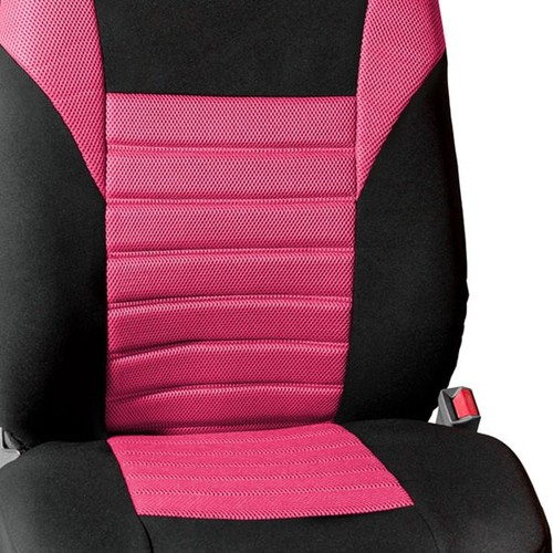 FH Group Premium 3D Air Mesh 1st & 2nd Row Black & Pink Seat Covers - Picture 4 of 7