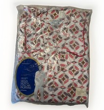 NOS VTG 1950s Mens Pajamas 2 Piece TOWNCRAFT JCPENNEY Collar Large Red Pattern