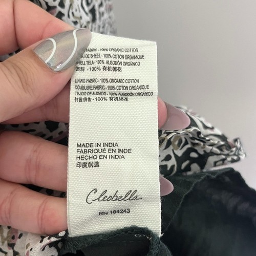 Cleobella Dress Size XL Lucy Midi Tiered Ruffled Geo Print Black Pink Sundress - Picture 7 of 12