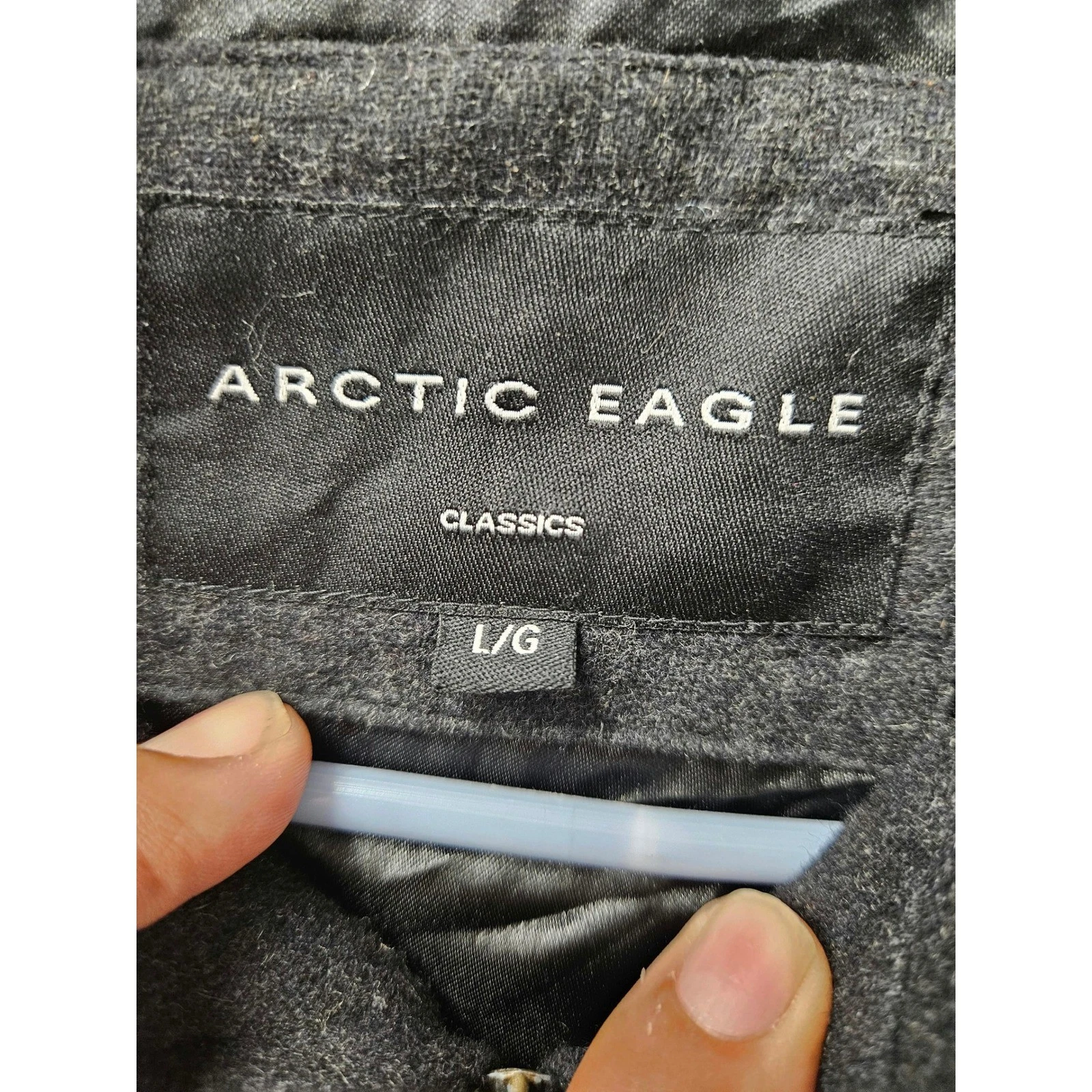 Arctic Eagle Classics Mens Gray Wool Blend Full Zip Jacket Size Large image 2